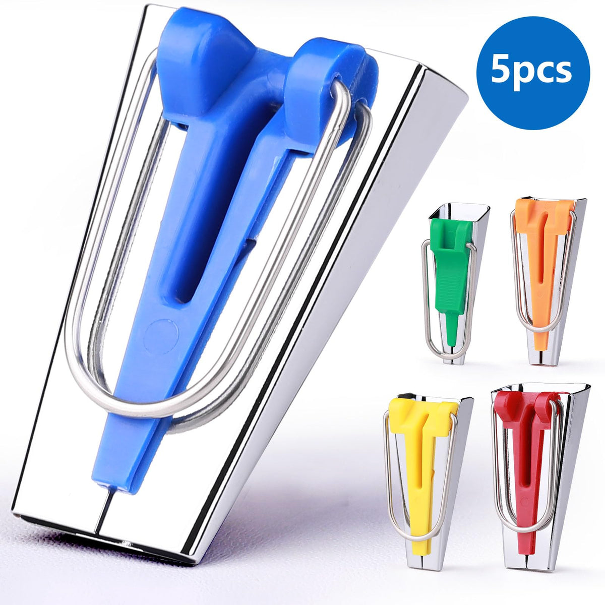 5 Sizes Bias Tape Maker for Sewing Quilting, Upgraded Quilt Binding Tool