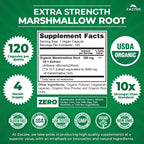Zazzee USDA Organic Marshmallow Root 10:1 Extract, 120 Vegan Capsules