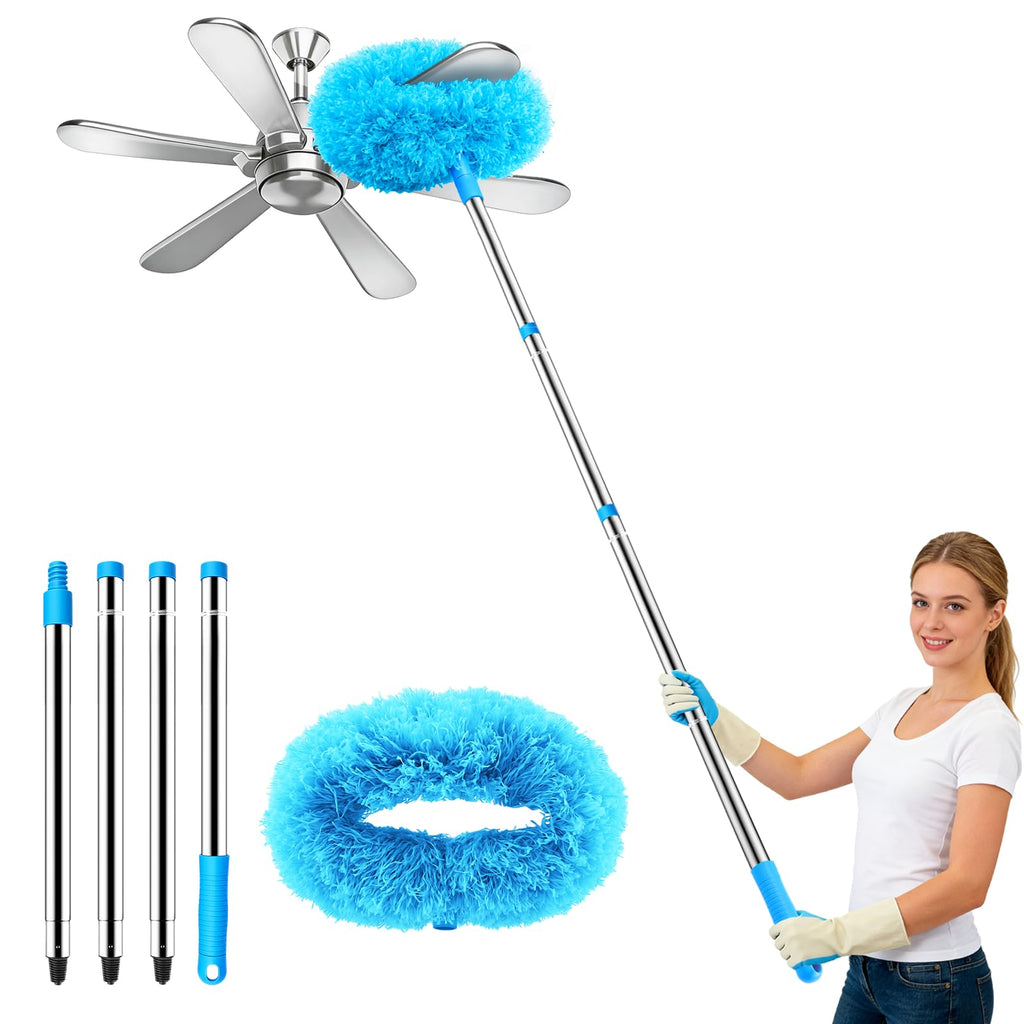 SetSail Ceiling Fan Cleaner Duster, with Extension Pole for Cleaning, Blue