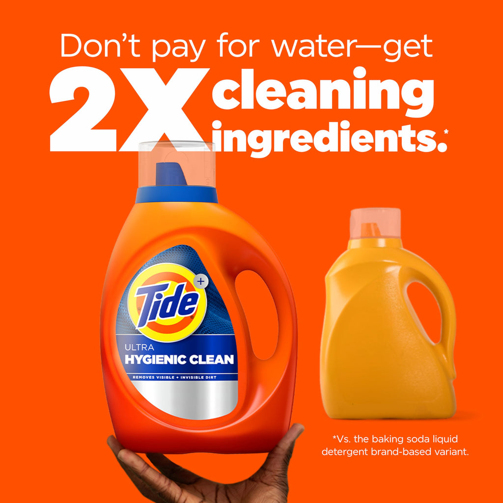 Buy now Tide Ultra Hygienic Clean Liquid Laundry Detergent, Original Scent, 132 fl oz, 94 Loads, Removes visible and invisible dirt, Laundry Detergent Liquid at indiglob india