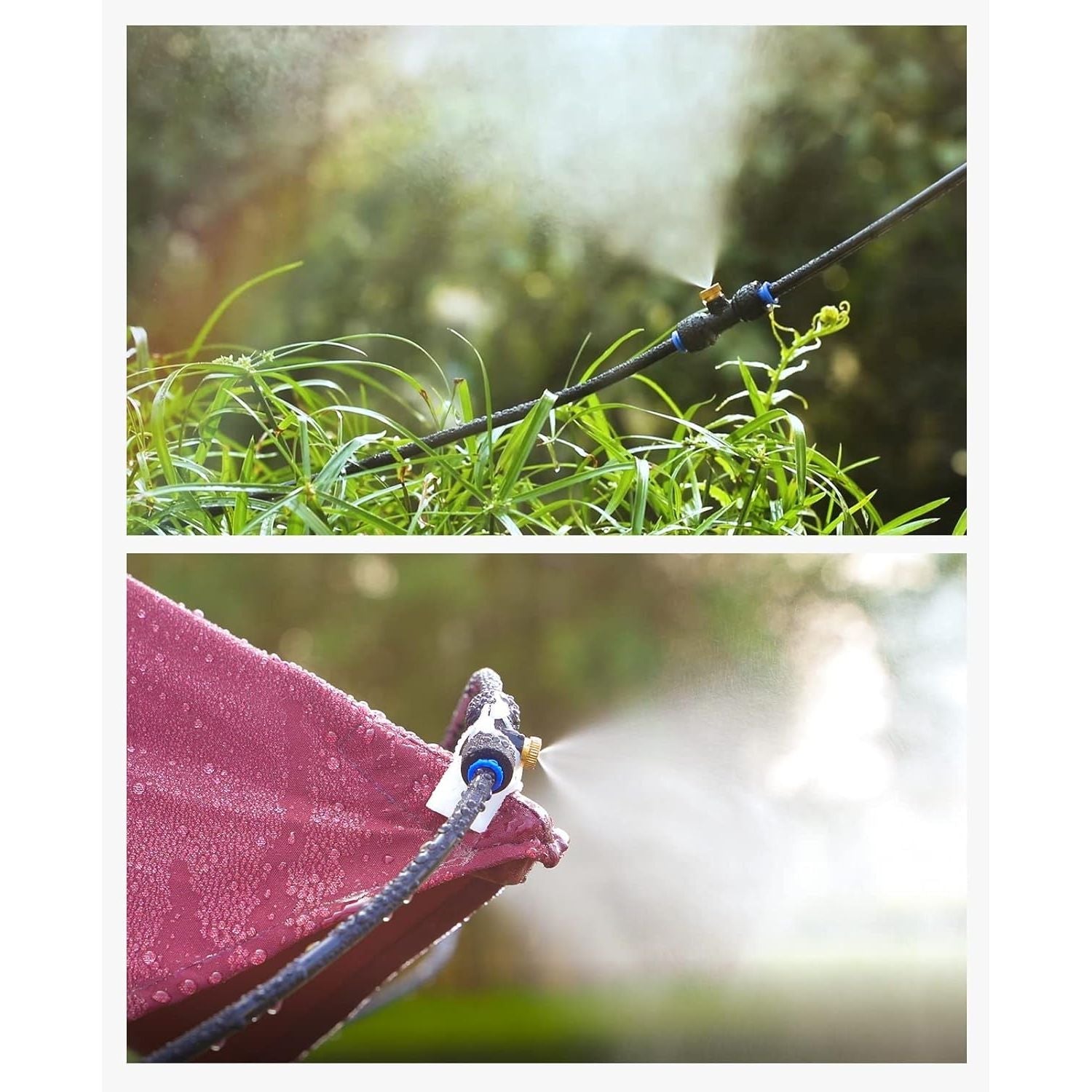 Buy now HOMENOTE Misting Cooling System, 26FT (8M) Misting Line + 7 Brass Mist Nozzles + Brass Adapter(3/4") Outdoor Mister for Patio Backyard Garden Greenhouse at indiglob india