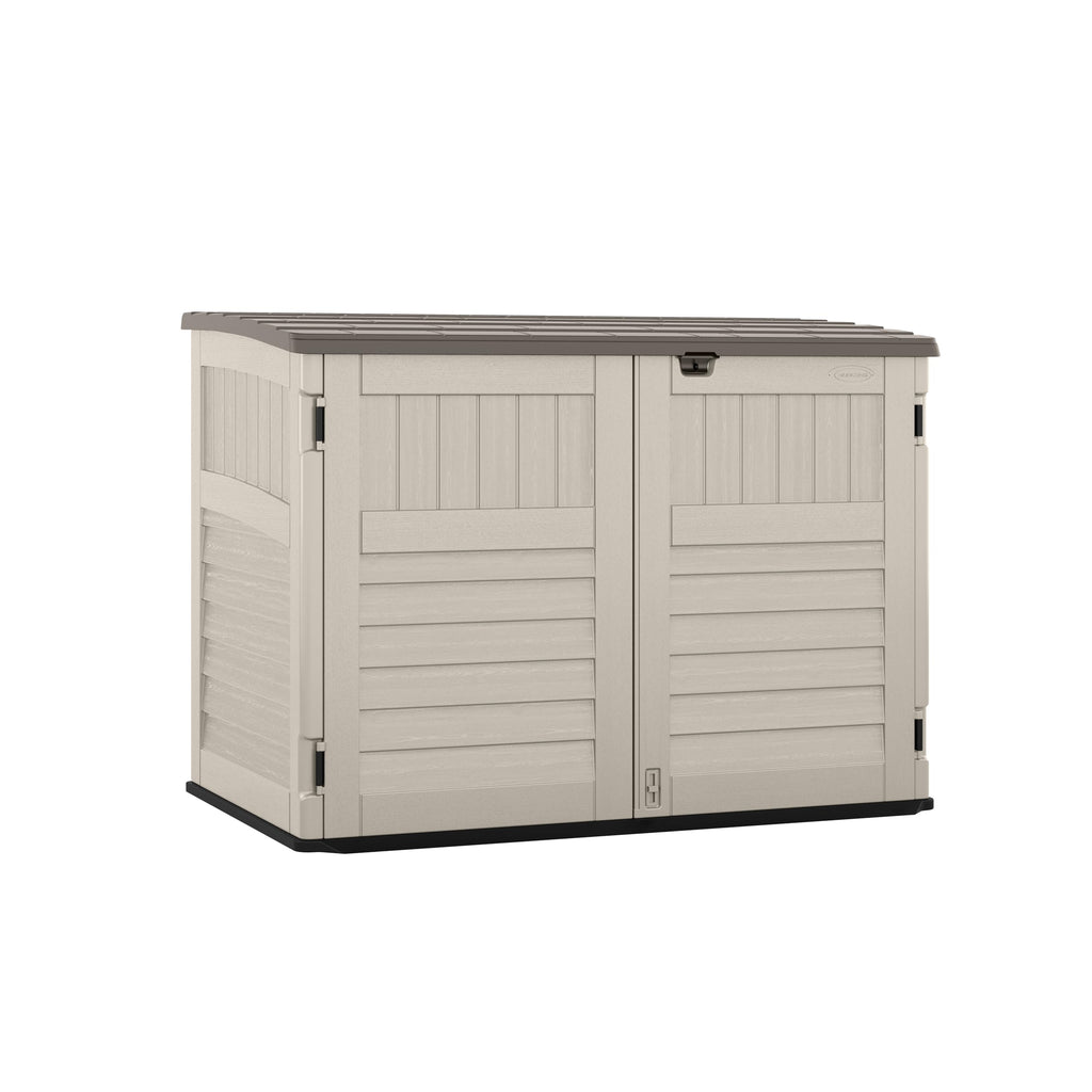Suncast 5.9' x 3.7' Horizontal Stow-Away Storage Shed, Resin, Hinged Lid