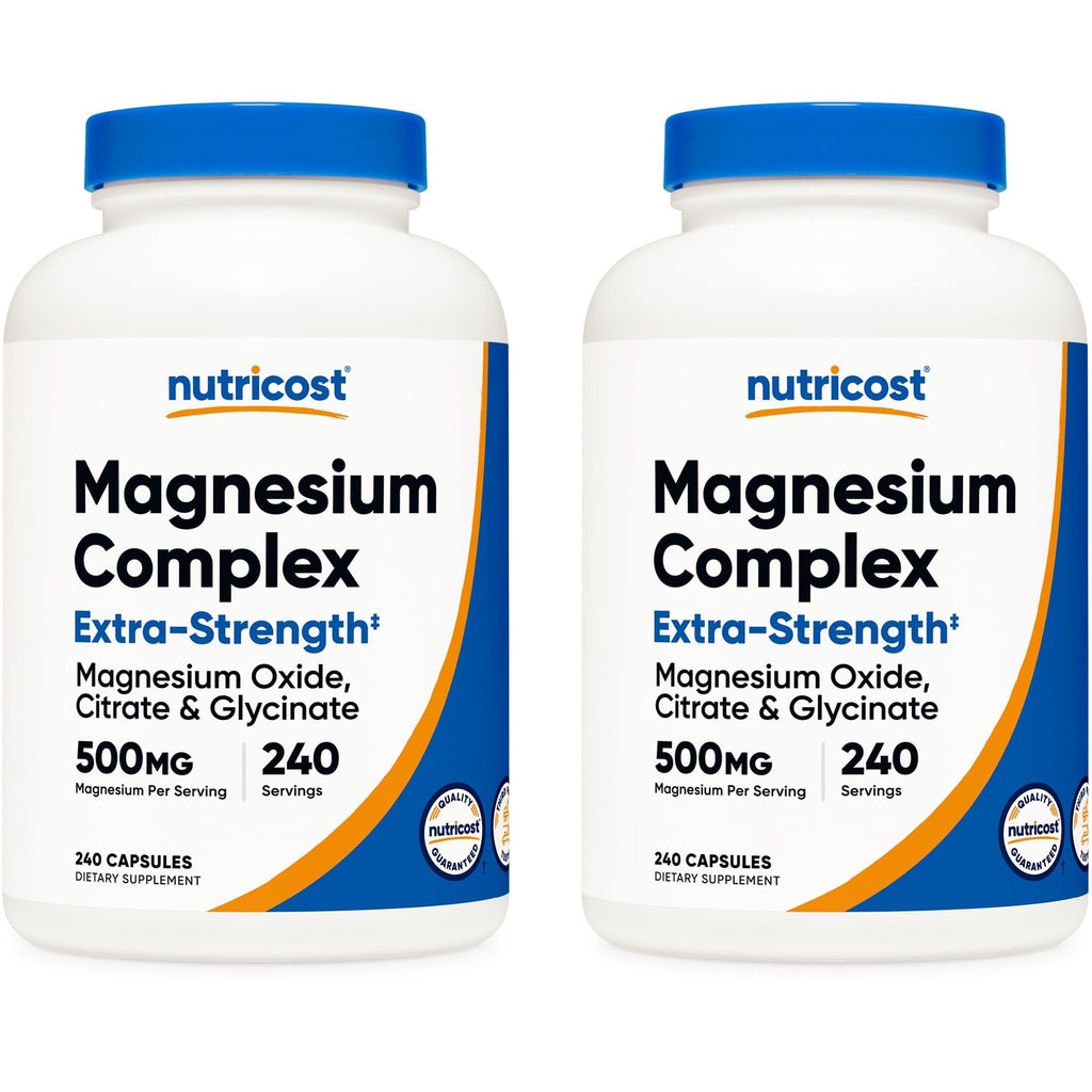 Nutricost Magnesium Complex Extra Strength 500mg, 240 Capsules, Gluten Free | Magnesium Oxide, Citrate, and Glycinate, GMO-Free