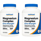 Nutricost Magnesium Complex Extra Strength 500mg, 240 Capsules, Gluten Free | Magnesium Oxide, Citrate, and Glycinate, GMO-Free