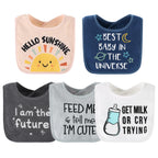 The Peanutshell Baby Boy or Girl Terry Bibs Set of 10-100% Cotton, Soft, Absorbent Baby Bibs, Unisex Toddler Boy or Girl Set, Newborn & Infant - Sunshine