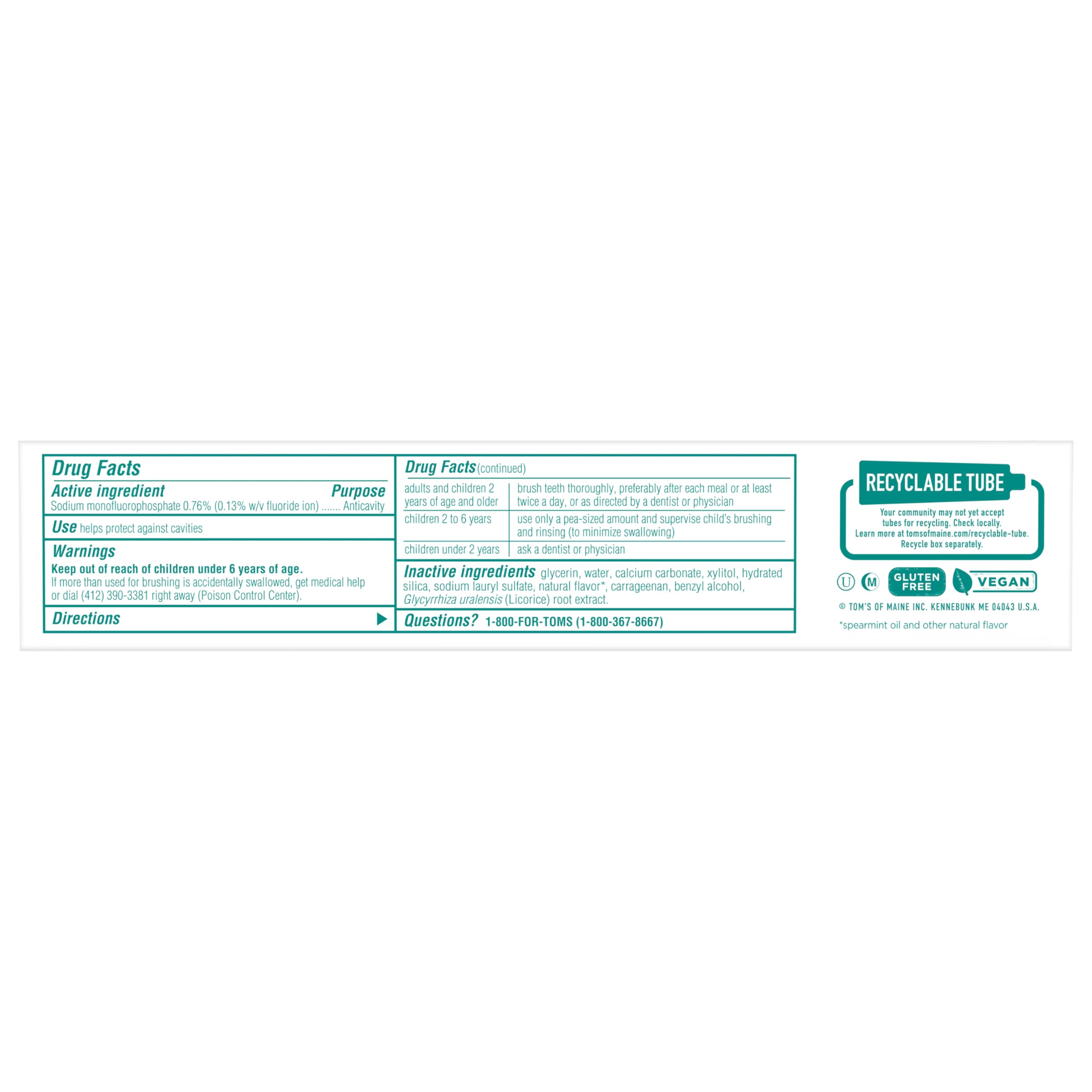 Buy now Tom's of Maine Natural Wicked Fresh! Fluoride Toothpaste, Spearmint, 4.7 oz. 2-Pack at indiglob india