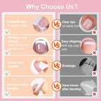 Toe Nail Press Ons, French Square Toe Tips, Press On Nails for Women | 150pcs Pre-Designed Soft Gel Thick False Toenail Extension, Berry Pink Full Cover Acrylic for DIY 15 Sizes