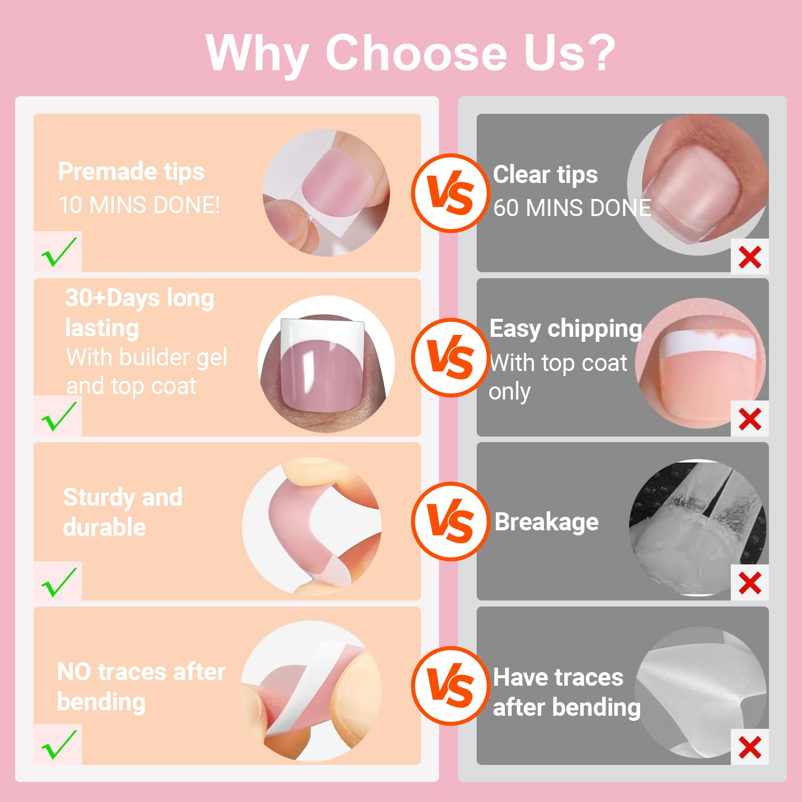 Toe Nail Press Ons, French Square Toe Tips, Press On Nails for Women | 150pcs Pre-Designed Soft Gel Thick False Toenail Extension, Berry Pink Full Cover Acrylic for DIY 15 Sizes