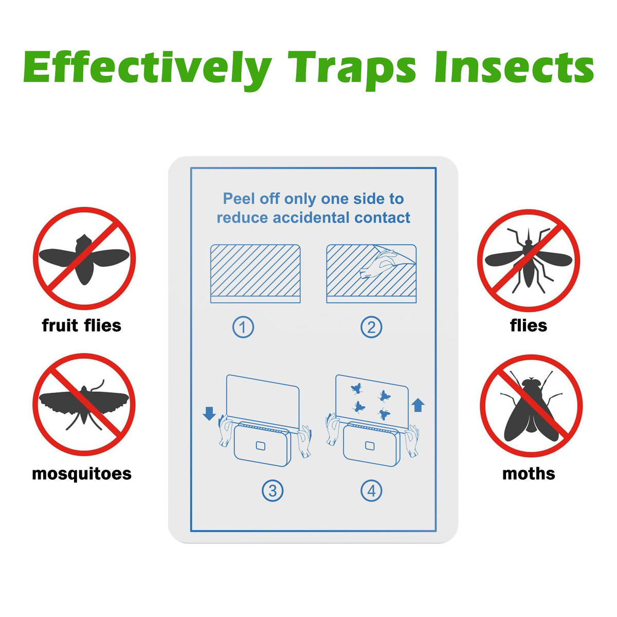 LFSYS 40 Packs Refill Card(Refills Only) for Plug in UV Light Fly Trap, Sticky Board Refills for LFSYS Plug-in Fly Trap