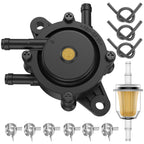 Fuel Pump Compatible with Kohler Briggs and Stratton Mikuni Cub Cadet John Deere 808492 808656 for Lawn Mower Golf Cart Club Car Fits Kawasaki Yamaha Ezgo Honda Husqvarna Toro with Filter and Oil Hose