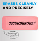 Ticonderoga Wedge Erasers, Pink, 3 Count