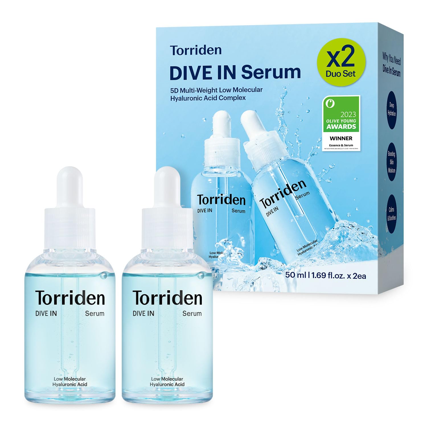 Buy now Torriden DIVE IN Hyaluronic Acid Serum for Deep Hydration | Korean K-Beauty Glass Skin Plump Glow | Lightweight Fast-Absorbing Face Serum 50ml (1.69 fl.oz.) at indiglob india
