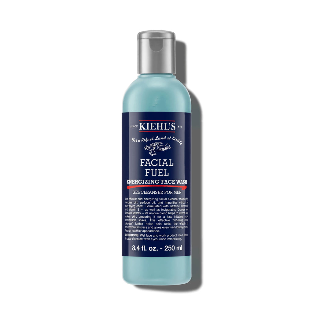Kiehl's - Facial Fuel Men's Energizing Face Wash | Refreshing, Foaming Gel Cleanser Cleanses Skin Without Drying - With Caffeine & Menthol - Suitable for All Skin Types