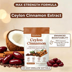 Metabolae Ceylon Cinnamon Extract Capsules with MCT Oil, 300 Softgels, 12:1 High Potency Extract, True Cinnamon Supplements, Non-GMO & Gluten Free, Easy-to-Swallow, Vegan Friendly