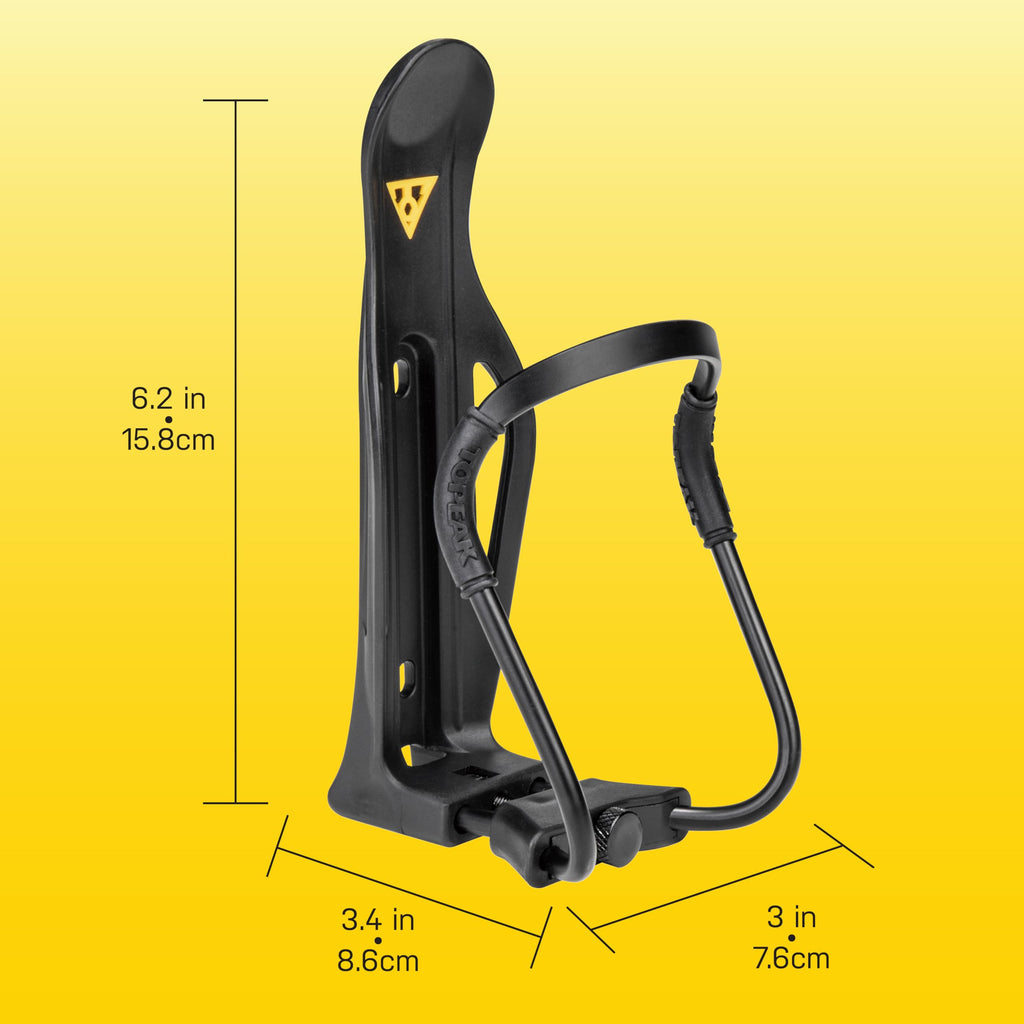 Topeak Modula Cage II Adjustable Water Bottle Holder – Fits 63–74mm (2.5”–2.9”), Aluminum & Plastic Build, Quick Button Adjustment, Lightweight, Durable & Universal Fit for Most Bikes