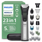 Norelco Philips All-in-One 9000 23-in-1 Trimmer, Face, Hair & Body, Steel | Beard Styler, Nose, Detail Trimmer, Body Shaver, Hair Clipper, Steel Blades, 29 lengths, 6-Hr Runtime, Showerproof, MG9575/49