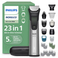 Norelco Philips All-in-One 9000 23-in-1 Trimmer, Face, Hair & Body, Steel | Beard Styler, Nose, Detail Trimmer, Body Shaver, Hair Clipper, Steel Blades, 29 lengths, 6-Hr Runtime, Showerproof, MG9575/49