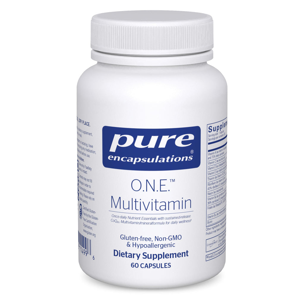 Pure Encapsulations O.N.E. Multivitamin, 60 Capsules | Once Daily Multivitamin with Antioxidant Complex Metafolin, CoQ10, and Lutein to Support Vision, Cognitive Function*