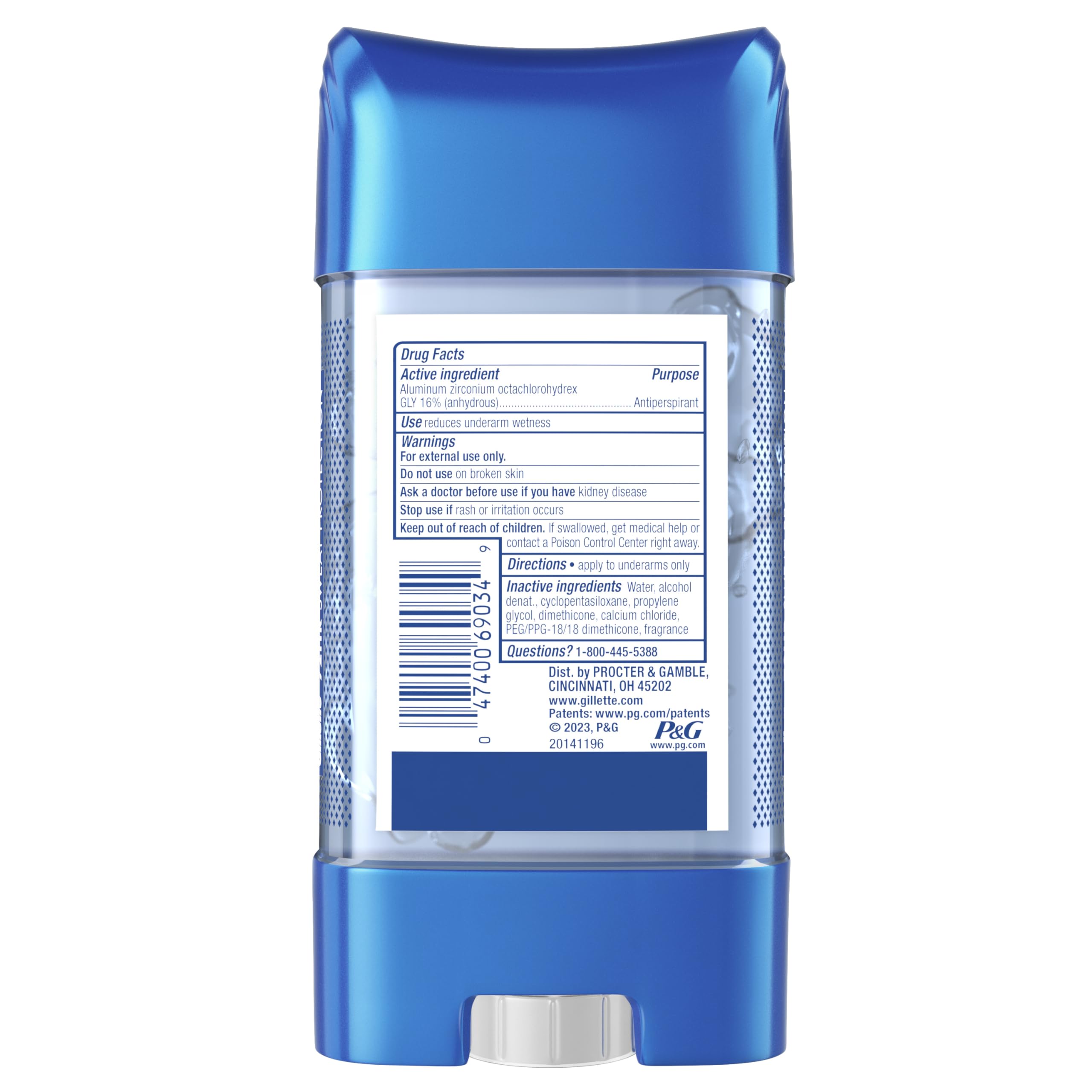 Buy now Gillette Antiperspirant and Deodorant for Men, 72hr Sweat & Odor Protection, Long Lasting Freshness, Anti-White Mark Technology, Clear Gel, Tropical Breeze Scent, 3.8 oz (Pack of 3) at indiglob india