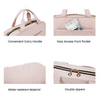 Buy now BAGSMART Toiletry Bag Travel Bag with Hanging Hook, Water-resistant Makeup Cosmetic Bag Travel Organizer for Accessories, Shampoo, Full-size Container, Toiletries (Baby Pink, Medium) at indiglob india