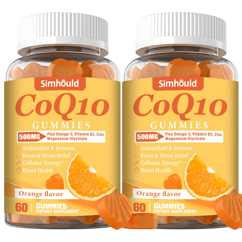 3 Packs CoQ10 500MG Gummies - Plus Omega-3, Magnesium, Vitamin B3 & Zinc - 3X Better Absorption Coenzyme Q10 Supplements for Heart Health, Cellular Energy & Antioxidant, Non-GMO 180 Counts