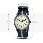 Buy now Infantry Mens Military Field Watch,Luminous Glow in The Dark Dial,Analog Tactical Wristwatch w/ 12/24 Hr Time,Japanese Quartz Movement,Slip-Thru Nylon Band,Reliable Work Watch for Men at indiglob india