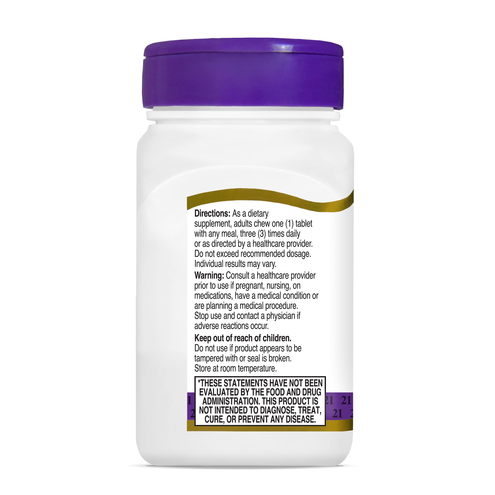 21st Century Papaya Enzyme Chewable (100 Count), Papaya & Pineapple Digestive Enzymes for Gut Health, Tropical Flavor, Non-GMO, Gluten-Free, No Added Salt, Artificial Flavors (Pack of 2)