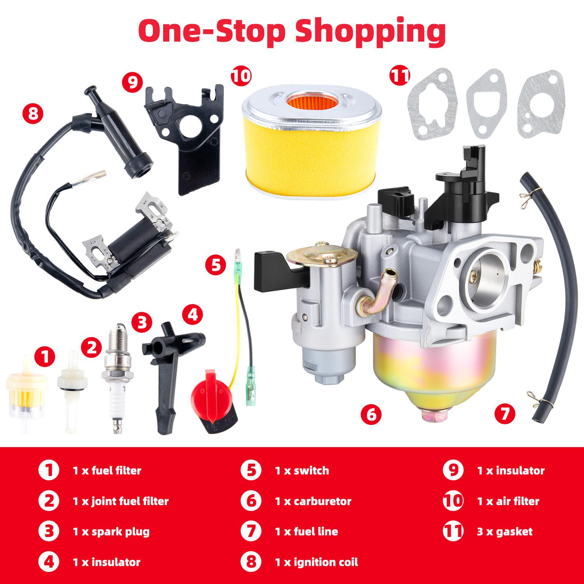 GX160 GX200 Carburetor for Honda GX120 GX140 GX168 5HP 5.5HP 6.5HP Engine