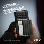 Buy now VRS DESIGN Damda Glide Ultimate for iPhone 15 Pro Max (2023), Premium Sturdy Fully Covered Camera Lens Protection Wallet Case with Multi-Functional Strap (Matte Black) at indiglob india