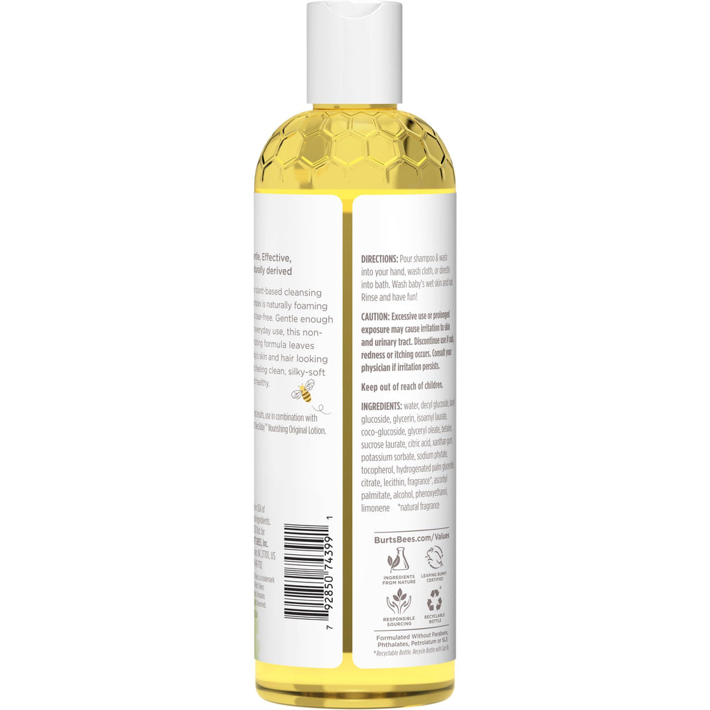Burt's Bees Baby Shampoo & Wash, Tear Free Soap, Baby Care, Original,12 Ounce (Pack of 3)