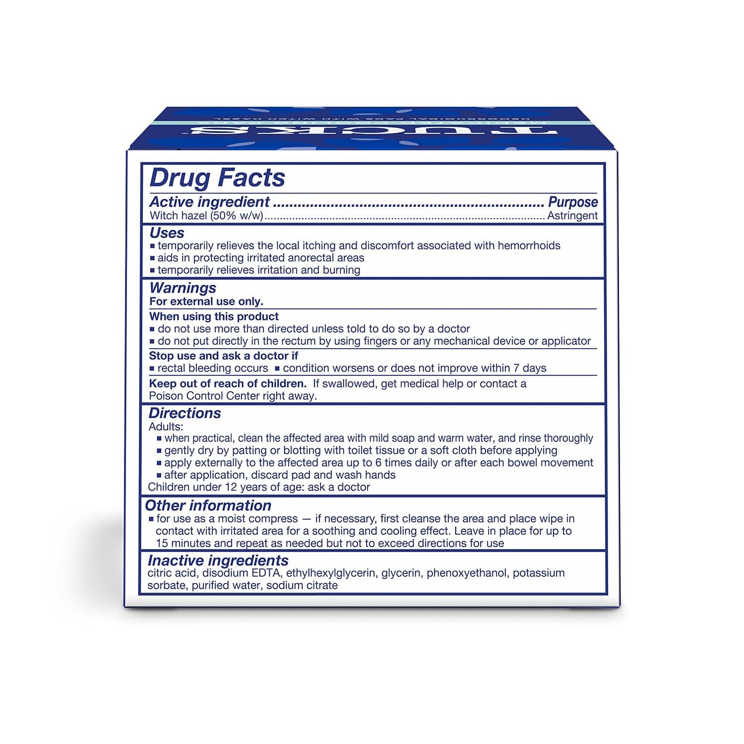 Buy now TUCKS Medicated Cooling Pads, 100 Count â€“ Pads with Witch Hazel, Cleanses Sensitive Areas, Protects from Irritation, Hemorrhoid Treatment, Medicated Pads Used By Hospitals at indiglob india