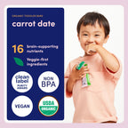 Cerebelly Organic Toddler Snack Bars, Carrot Date Smart Bars, 16 Brain-Supporting Nutrients, No Added Sugar, Gluten Free, Nut Free, Kids Snacks, 5 Pack