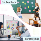 Sticky Notes 3x3 in, 8 Pastel Self-Stick Pads, 800 Sheets for School Office