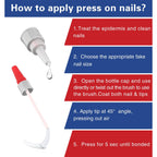 (2-in-1)20ml Nail Glue with Brush Applicator&Nozzle,Nail Tips,Press on Nail
