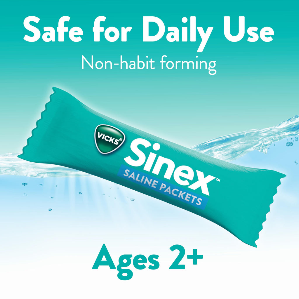 Buy now Vicks Sinex Saline Nasal Rinse Starter Kit, Drug Free Saline, Flush Out Mucus and Allergens, Fast & Effective Relief for Everyday Congestion from Sinus & Allergy, 1 Bottle + 30 Refill Packets at indiglob india