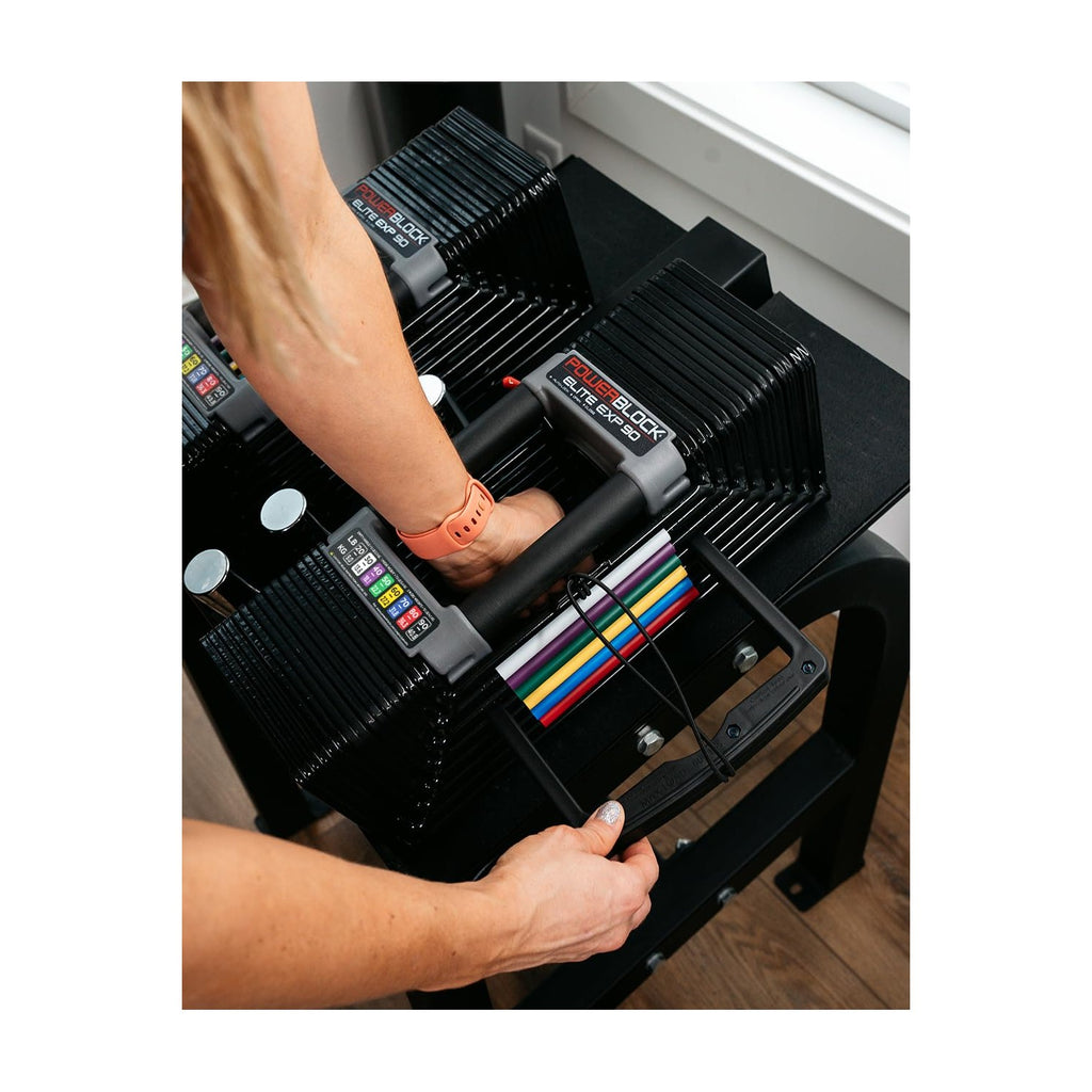 PowerBlock Elite EXP Adjustable Dumbbells, Sold in Pairs, Stage 1, 5-50 lb.