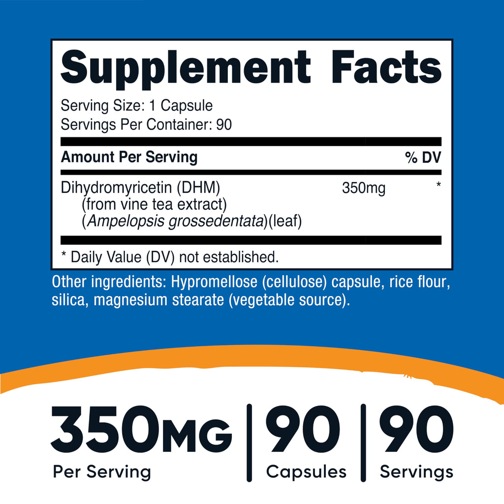 Nutricost Dihydromyricetin (DHM) 350mg, 90 Capsules for 90 Servings, Vegan | GMO-Free