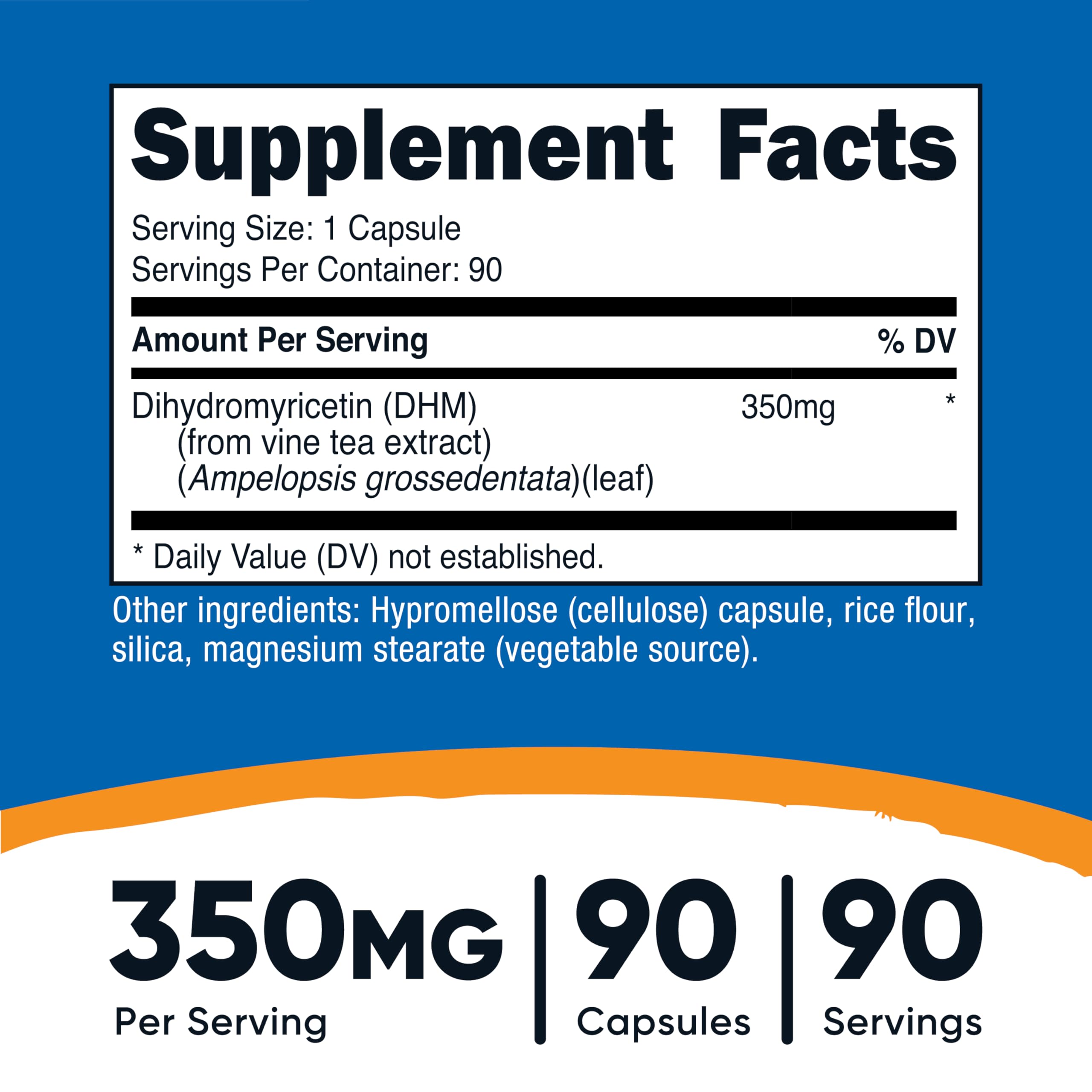 Nutricost Dihydromyricetin (DHM) 350mg, 90 Capsules for 90 Servings, Vegan | GMO-Free