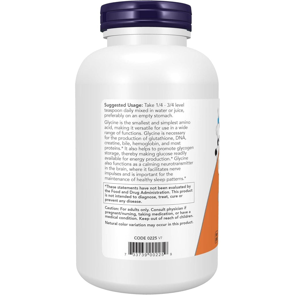 Buy now NOW Foods Supplements, Glycine Pure Powder, Promotes Restful Sleep*, Neurotransmitter Support*, 1-Pound at indiglob india