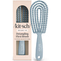 Kitsch Flexi Flow Detangler Brush, Hair Brushes For Women - Haze Blue | Brush Detangler for Women, Men & Kids, Curly Hair Brush w/ Bendable Frame, Bounce Curl Defining Brush for Wet or Dry Strands