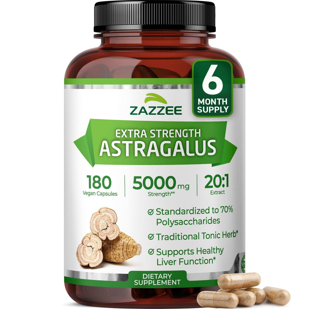 Zazzee Extra Strength Astragalus Root 20:1 Extract, 70% Polysaccharides