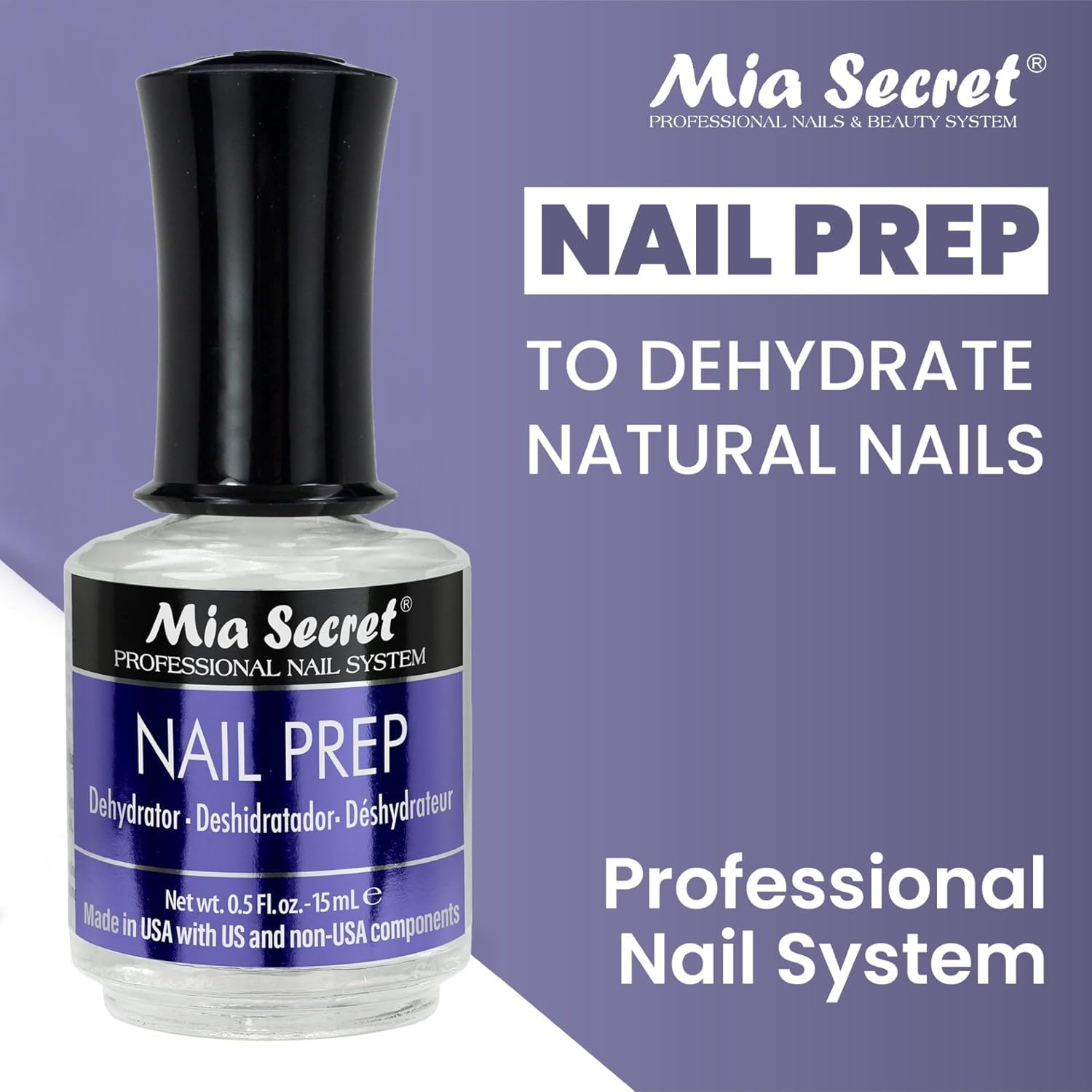 Mia Secret Professional Nail Prep pH Balance Dehydrator & XtraBond Acid-Free Primer 0.5 oz +