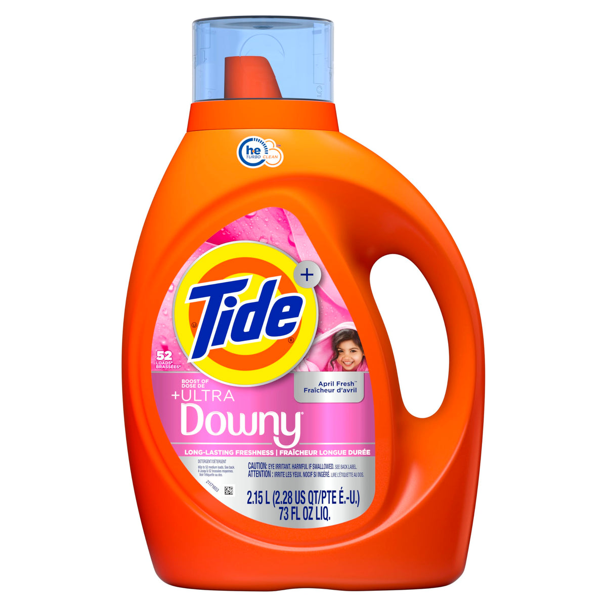 Tide Plus Boost of Ultra Downy Liquid Laundry Detergent, April Fresh Scent, 73 fl oz, 52 Loads, Laundry Detergent Liquid with Long-Lasting Freshness