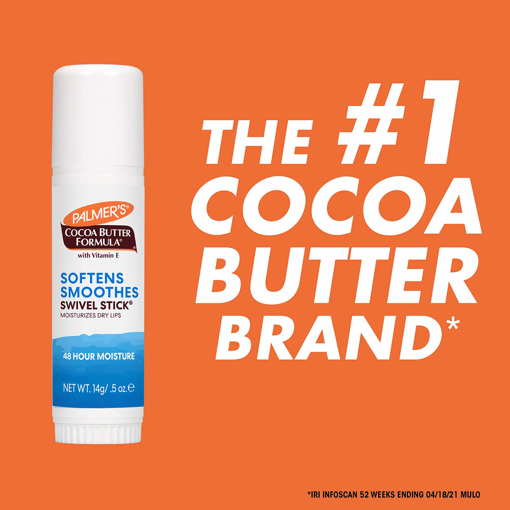 Palmer's Cocoa Butter Lip Balm & Face Body Moisturizer Sticks (Pack of 3) | Face and Body Swivel Stick with Vitamin E, Softens and Smooths, Suitable for Treating Dry Skin Patches, Scars, Marks