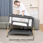 Jimglo 3-in-1 Baby Bassinet, Bedside Sleeper & Rocking Bassinet, Full Mesh