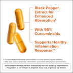 Turmeric Curcumin with Black Pepper & Ginger, 2400mg Turmeric Extract with 95% Curcuminoids, Extra Strength Supplement,