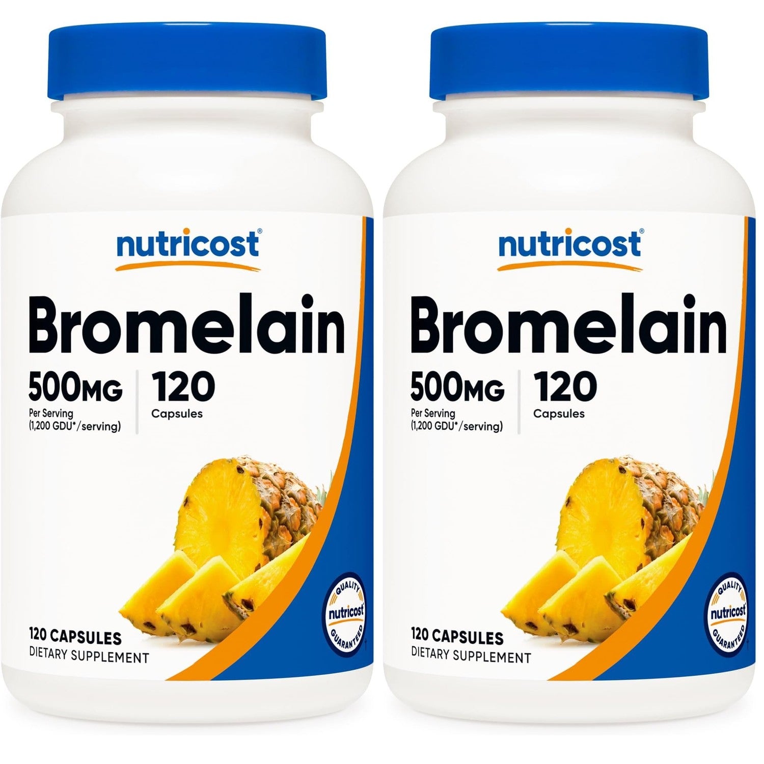 Nutricost Bromelain 500mg, 120 Vegetarian Capsules, 1200 GDU, Non-GMO, Gluten Free | Bromelain (1200 GDU), GMO-Free