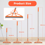 wlich 2-in-1 Air Broom, Silicone Rubber Broom with 54" Handle & 2 Strips