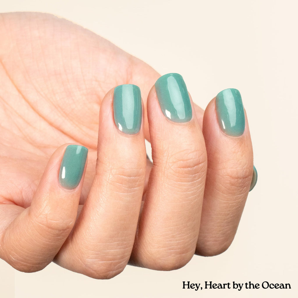 Heyhae Semi Cured Gel Nail Strips - Hey, Heart by the Ocean