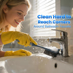 3 Pack Hard Bristle Scrub Brush Set, Cleaning Brush Designed for Cleaning Shower, Bathroom Faucets, Tile Grout, Sink Edges, Around Toilets, and Hard to Reach Corners and Crevices